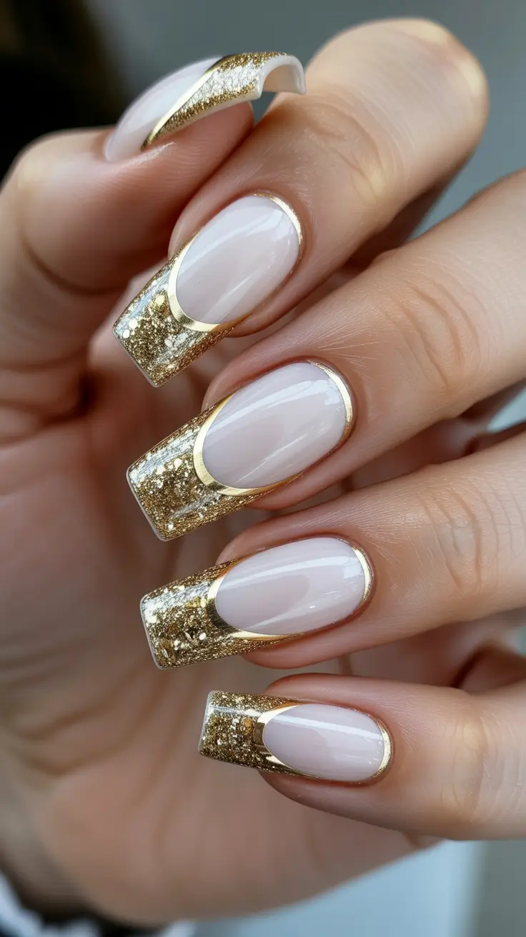 birthday nails 2026 Golden Couture Birthday Tips