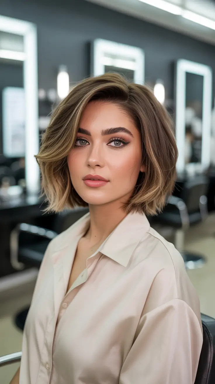 Modern bob haircut styles 2026 Soft Blonde Contour Bob For Polished Days