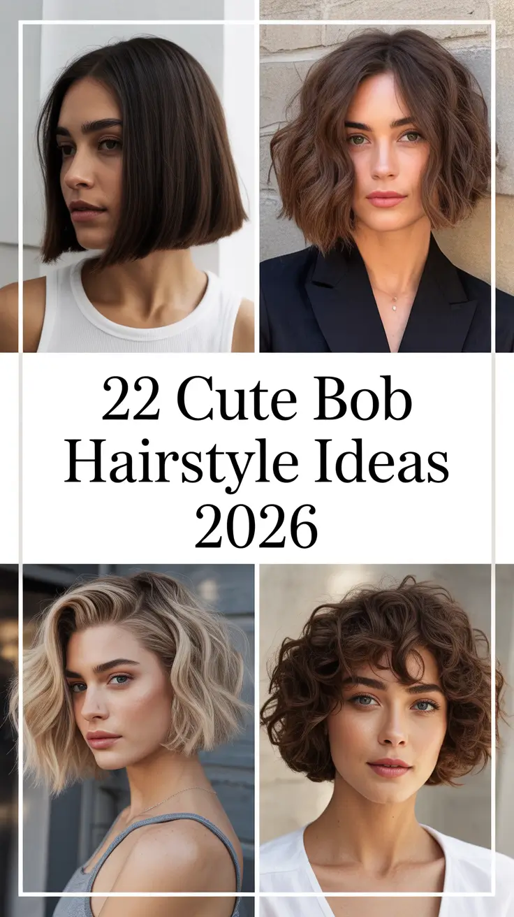 Cute Bob Hairstyle Ideas 2026 - Fresh, Flattering Looks To Save Now