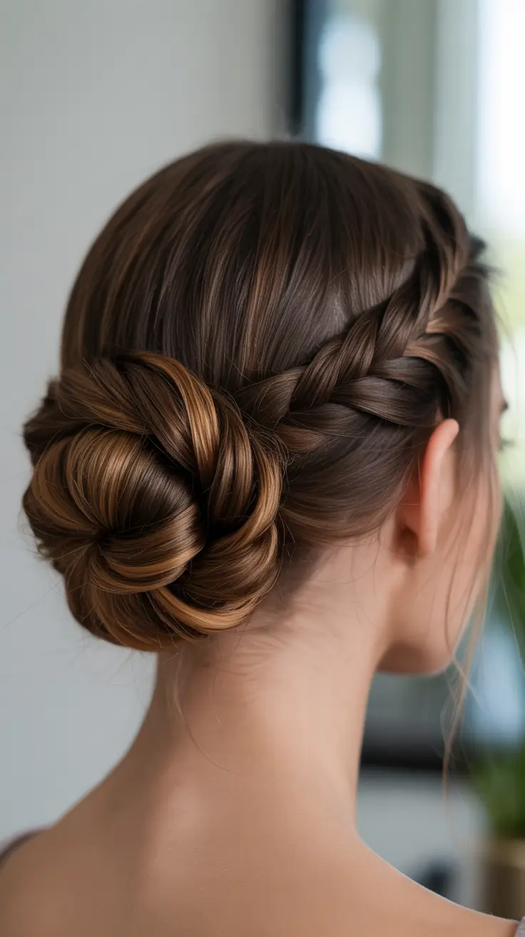 Stylish Braid Styles 2026 - Low Braided Chignon For Minimal Evening Glam