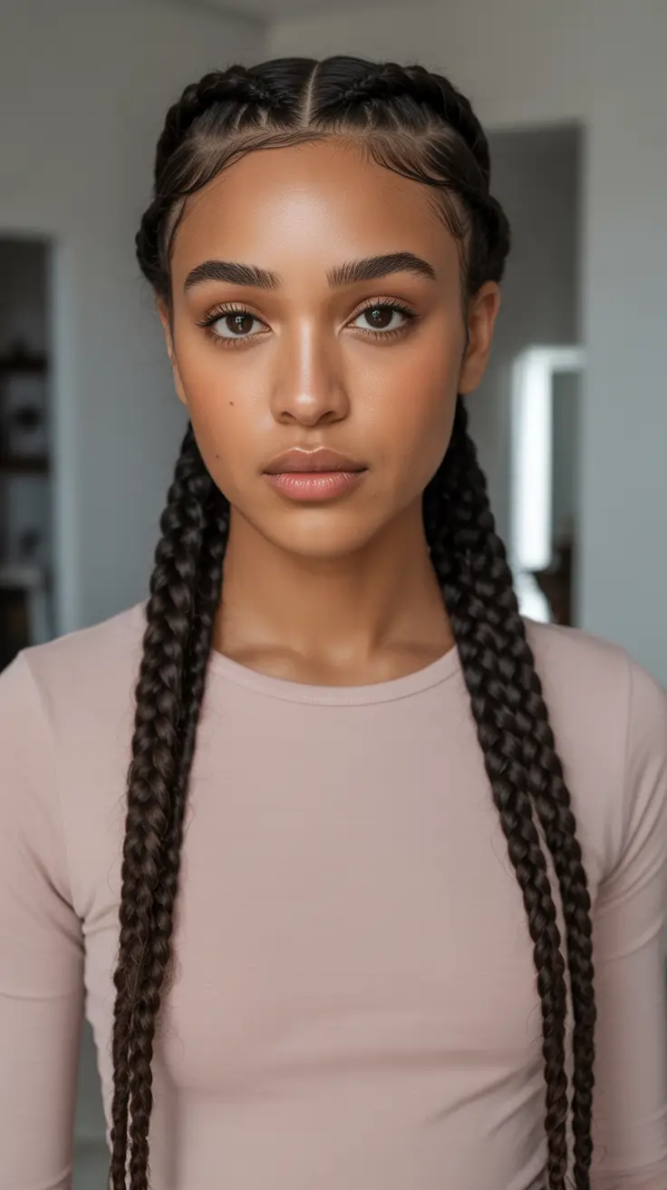 Stylish Braid Styles 2026 - Polished Double Feed In Braids For Everyday Power