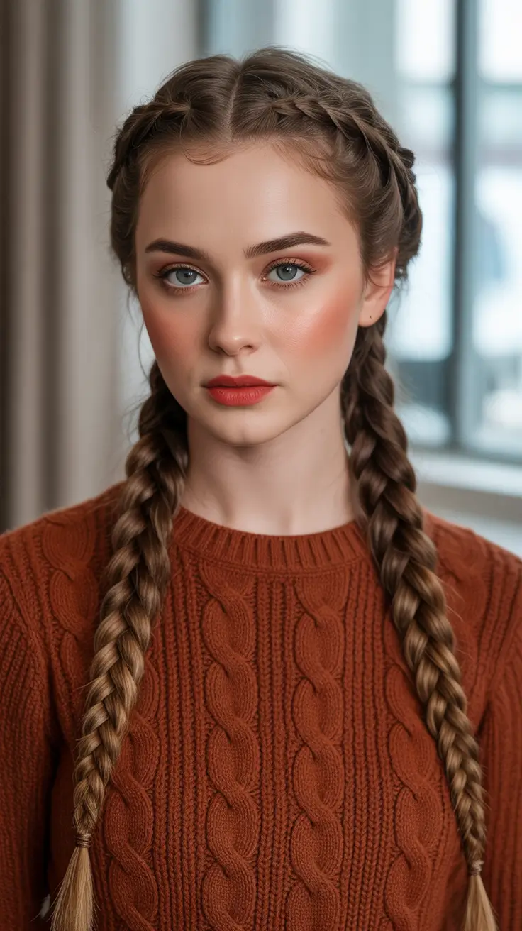 Stylish Braid Styles 2026 - Classic Double School Day Braids With A Grown Up Twist