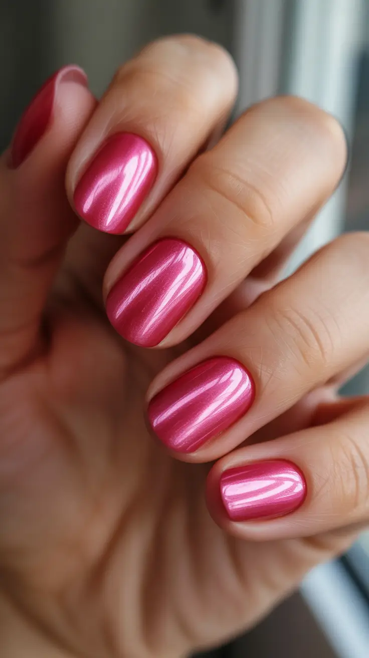 cat eye nail designs 2026 - Glossy Bubblegum Pink Cat Eye