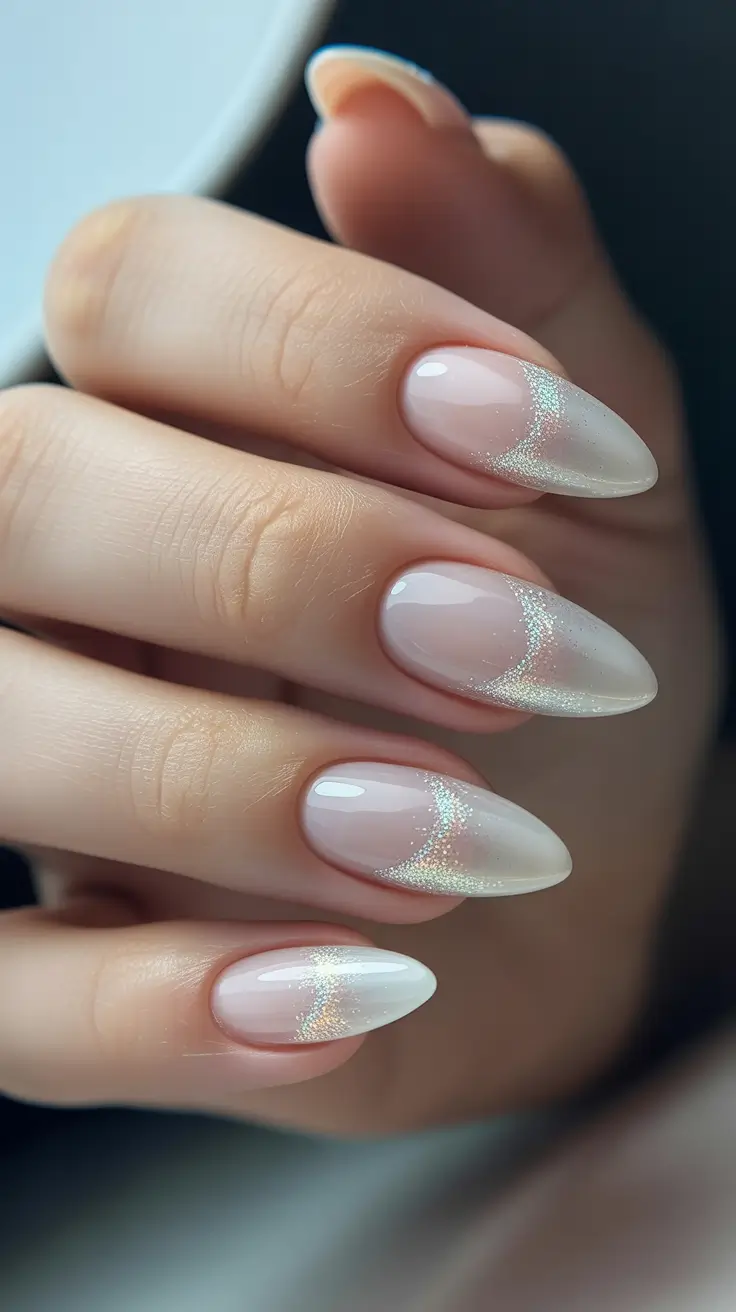 cat eye nail designs 2026 Soft Cat Eye French With Sparkling Tips