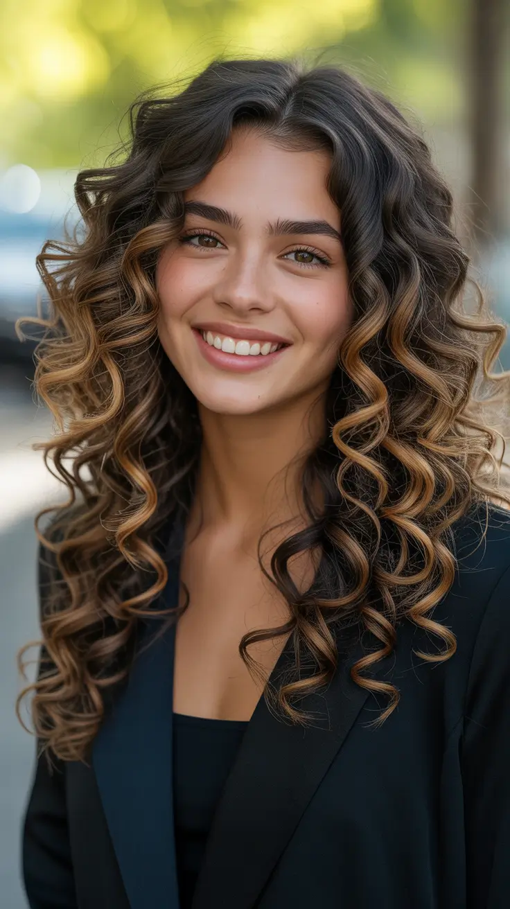 Curly Hair Inspiration 2026 - Caramel Spiral Layers For Polished Length