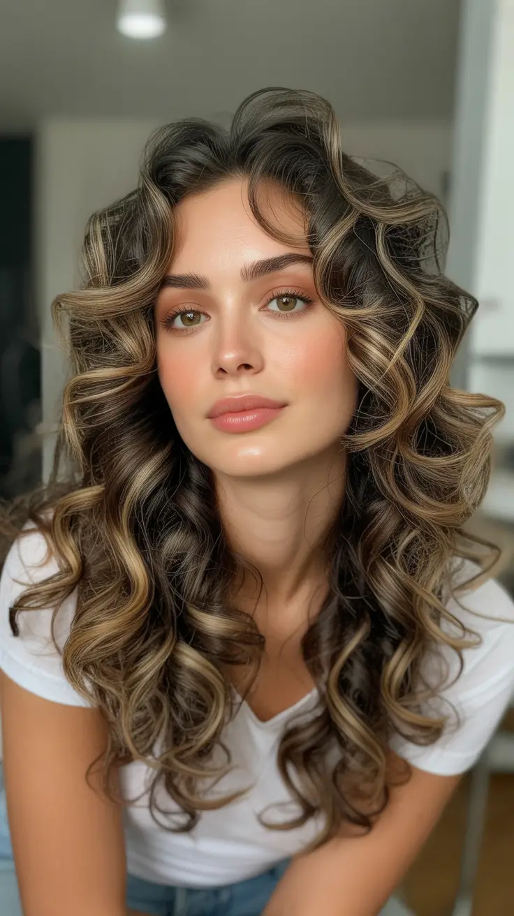 Cute hairstyle inspiration 2026 Glamorous Ribbon Curls With Soft Highlights