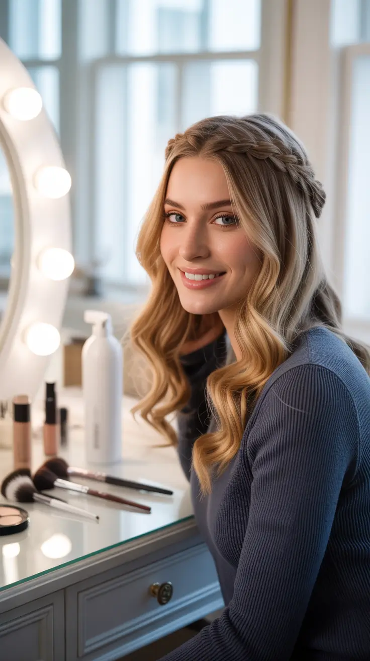 Cute hairstyle inspiration 2026 Everyday Vanity Waves With Side Braid Detail