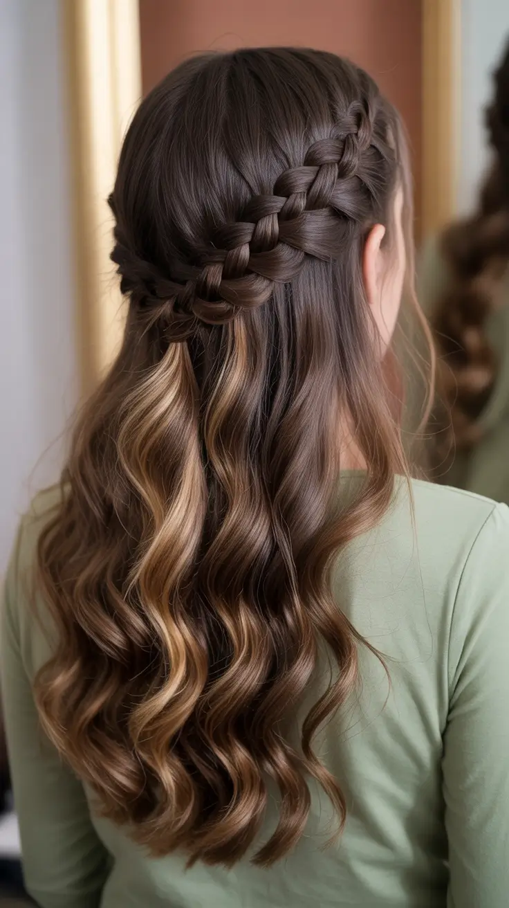 Cute hairstyle inspiration 2026 - Romantic Braided Half Up Waves