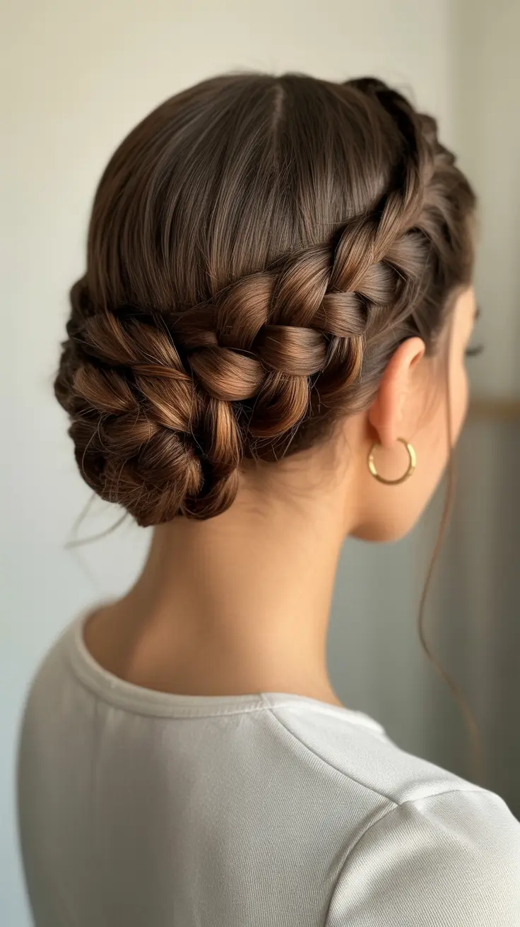 Cute hairstyle inspiration 2026 - Wrapped Braided Low Bun Elegance