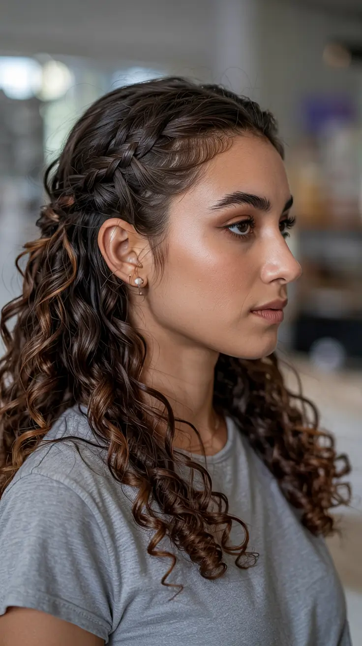 Cute hairstyle inspiration 2026 Boho Side Braids With Defined Curly Lengths