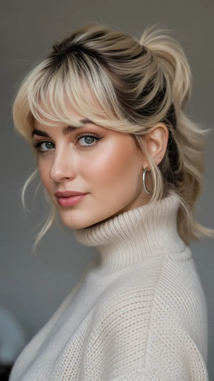 Cute hairstyle inspiration 2026 - Medium Ponytail With Soft Curtain Bangs