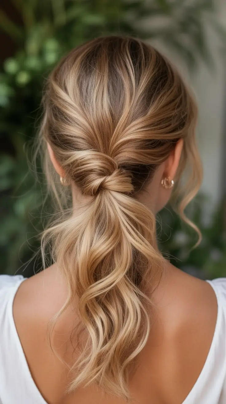 Cute hairstyle inspiration 2026 - Low Twisted Ponytail With Soft Waves