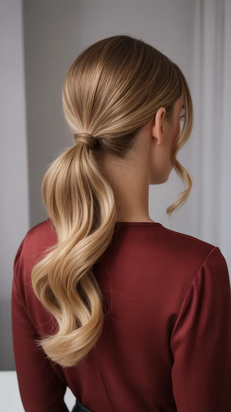 Quick and easy hairstyles 2026 Polished Low Ponytail With Soft Face Pieces