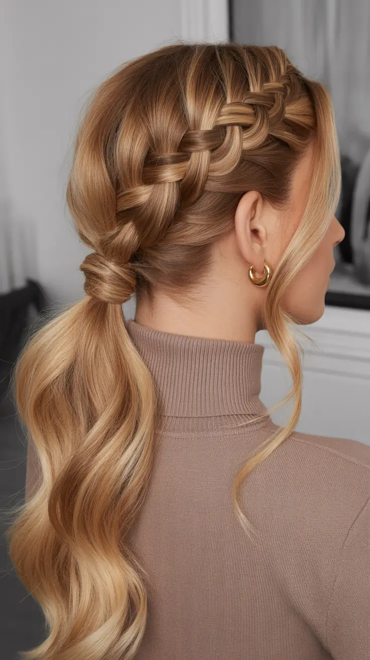 Quick and easy hairstyles 2026 Side Braid Ponytail With Wrapped Base