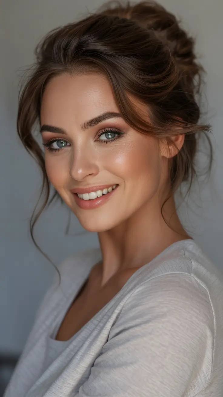 Quick and easy hairstyles 2026 Soft Textured Updo For Everyday Romance