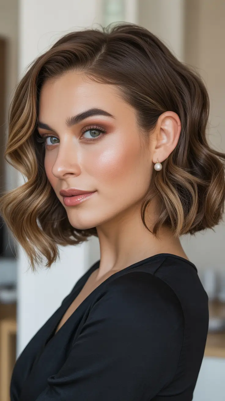 Quick and easy hairstyles 2026 Polished Wavy Lob For Everyday Chic