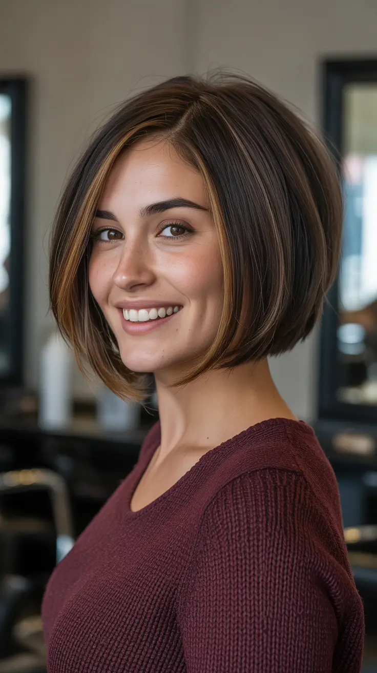 Latest haircut styles 2026 - Rounded Highlighted Salon Bob