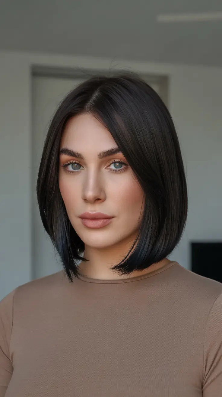 Latest Haircut Styles 2026 Sleek Center Part Minimalist Bob