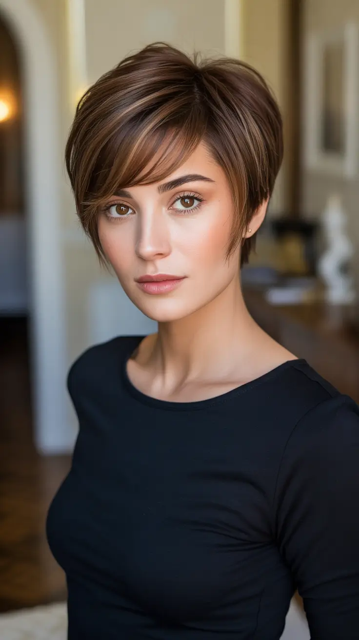 Latest Haircut Styles 2026 Textured Pixie Crop With Side-Swept Fringe