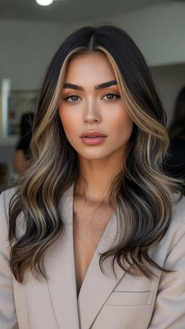 Trendy Long Hairstyles 2026 High Contrast Money Piece On Long Waves