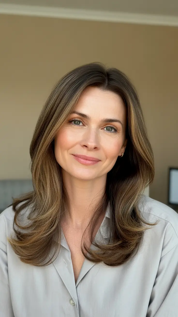 Trendy Haircuts For Women Over 40 2026 - Soft Layered Blowout For Everyday Elegance