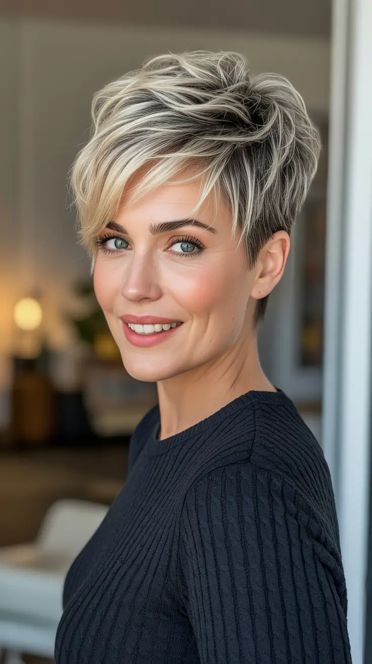 Trendy Haircuts For Women Over 40 2026 - Modern Long Pixie With Textured Layers