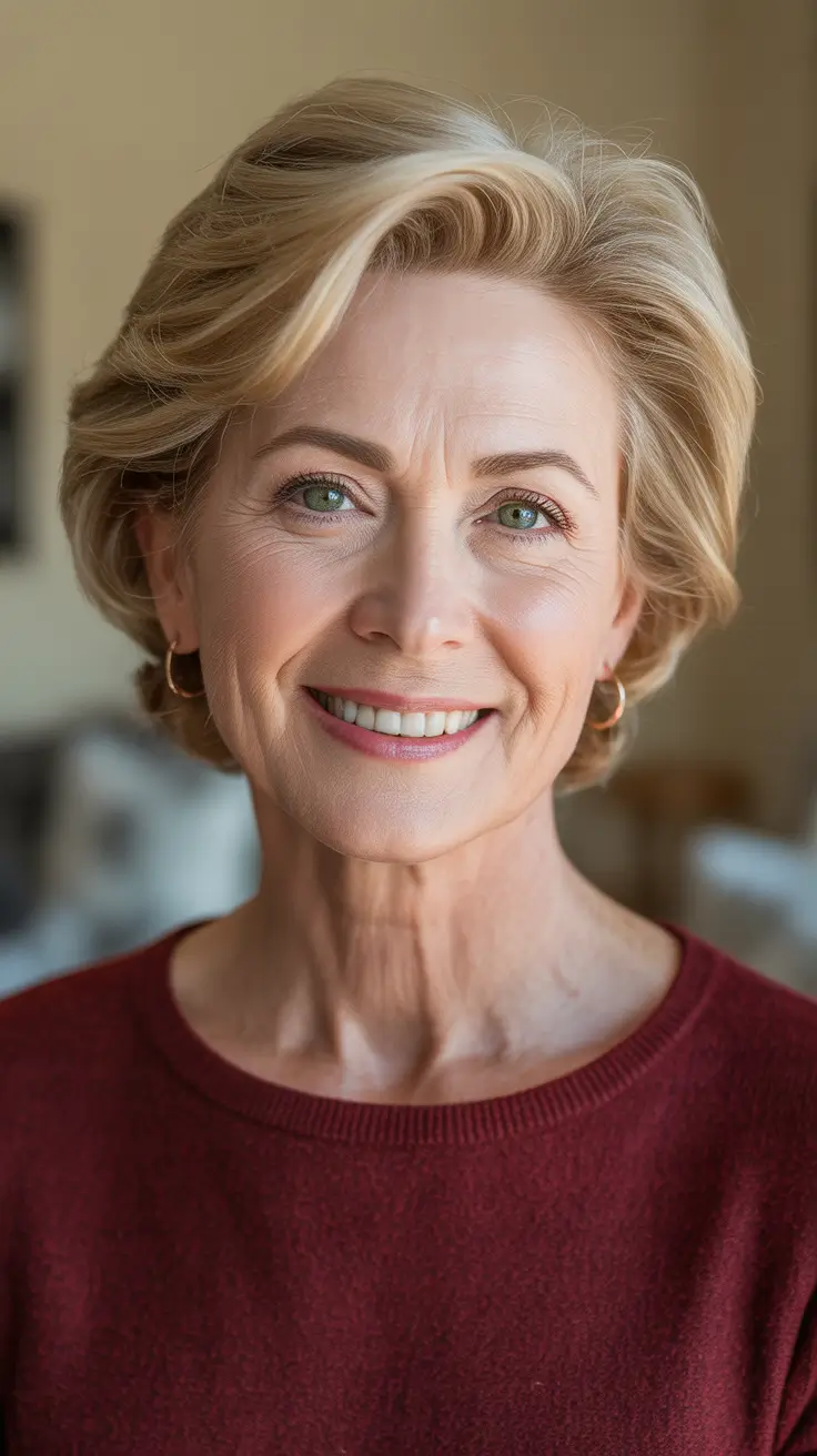 Trendy haircuts for women over 60 - 2026 Classic Swept Back Bob With Lifted Crown