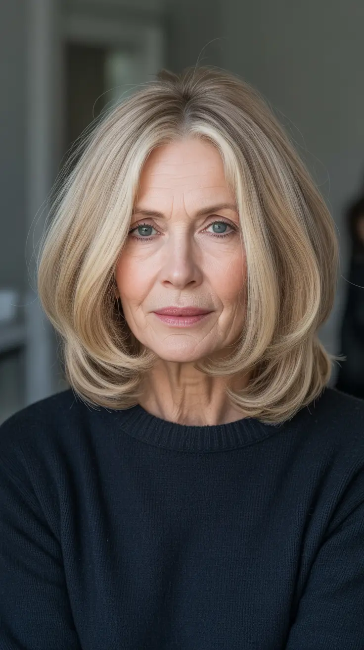 Trendy haircuts for women over 60 - 2026 Shoulder-Length Blowout With Soft Face Framing