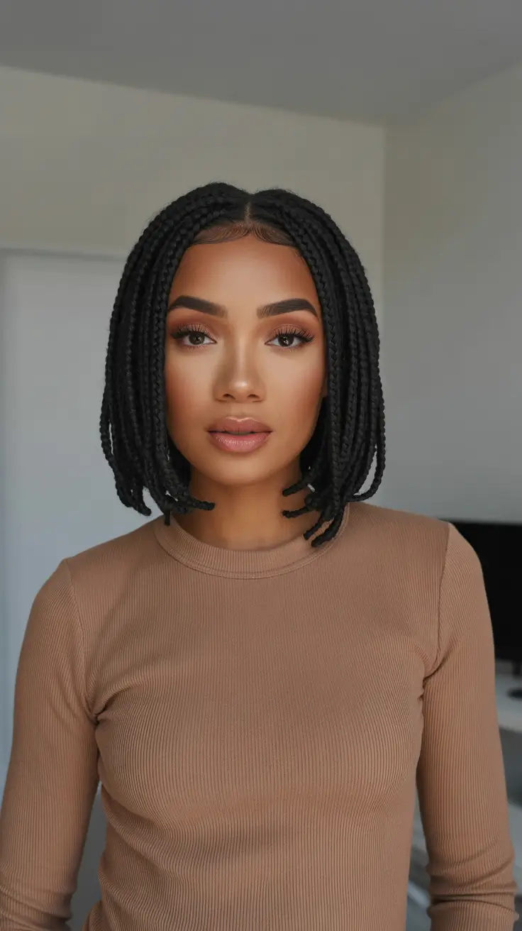 Modern Hairdos For Black Women 2026 - Chin Length Braided Bob
