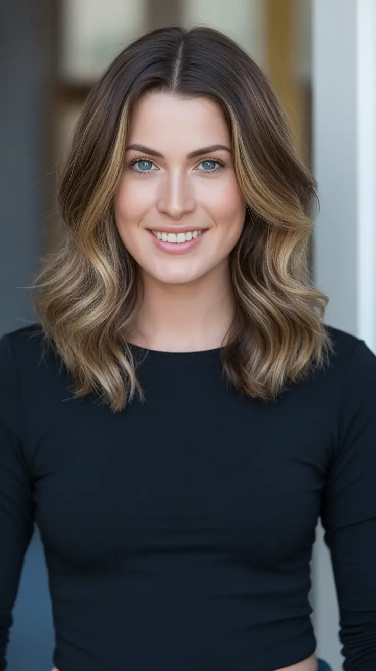 Stylish medium length haircuts 2026 Classic Center-Part Waves With Bright Ribbons