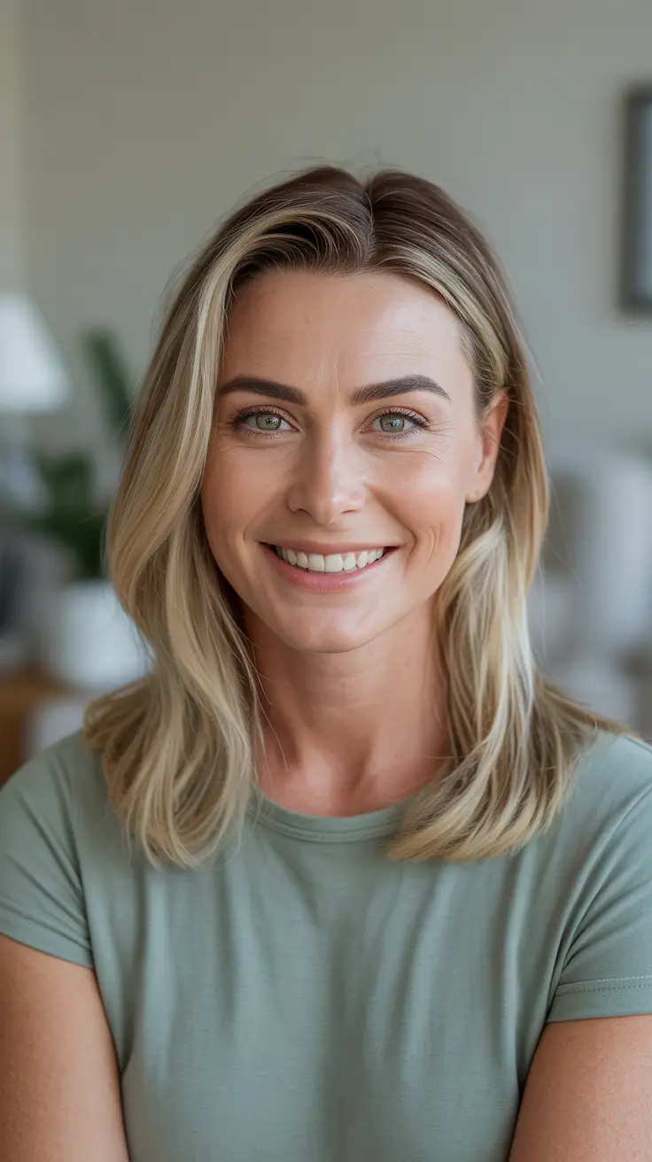 Stylish medium length haircuts 2026 - Low Maintenance Blonde Lob With Soft Texture