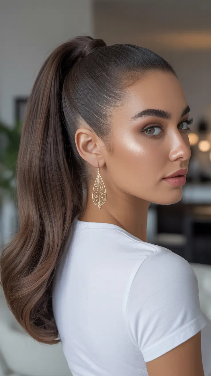 Easy ponytail hairstyles 2026 Ultra Sleek High Ponytail For Everyday Glam