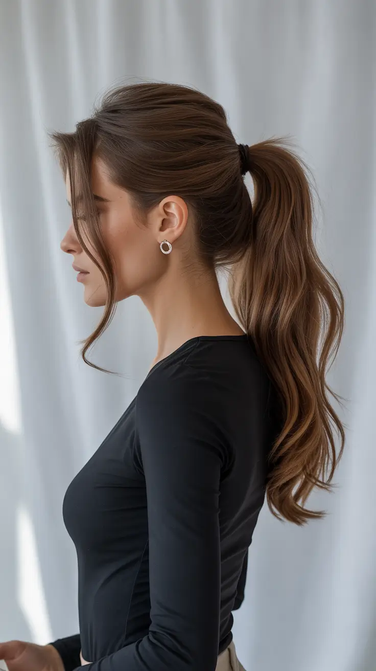Easy ponytail hairstyles 2026 Relaxed Mid Ponytail With Soft Texture