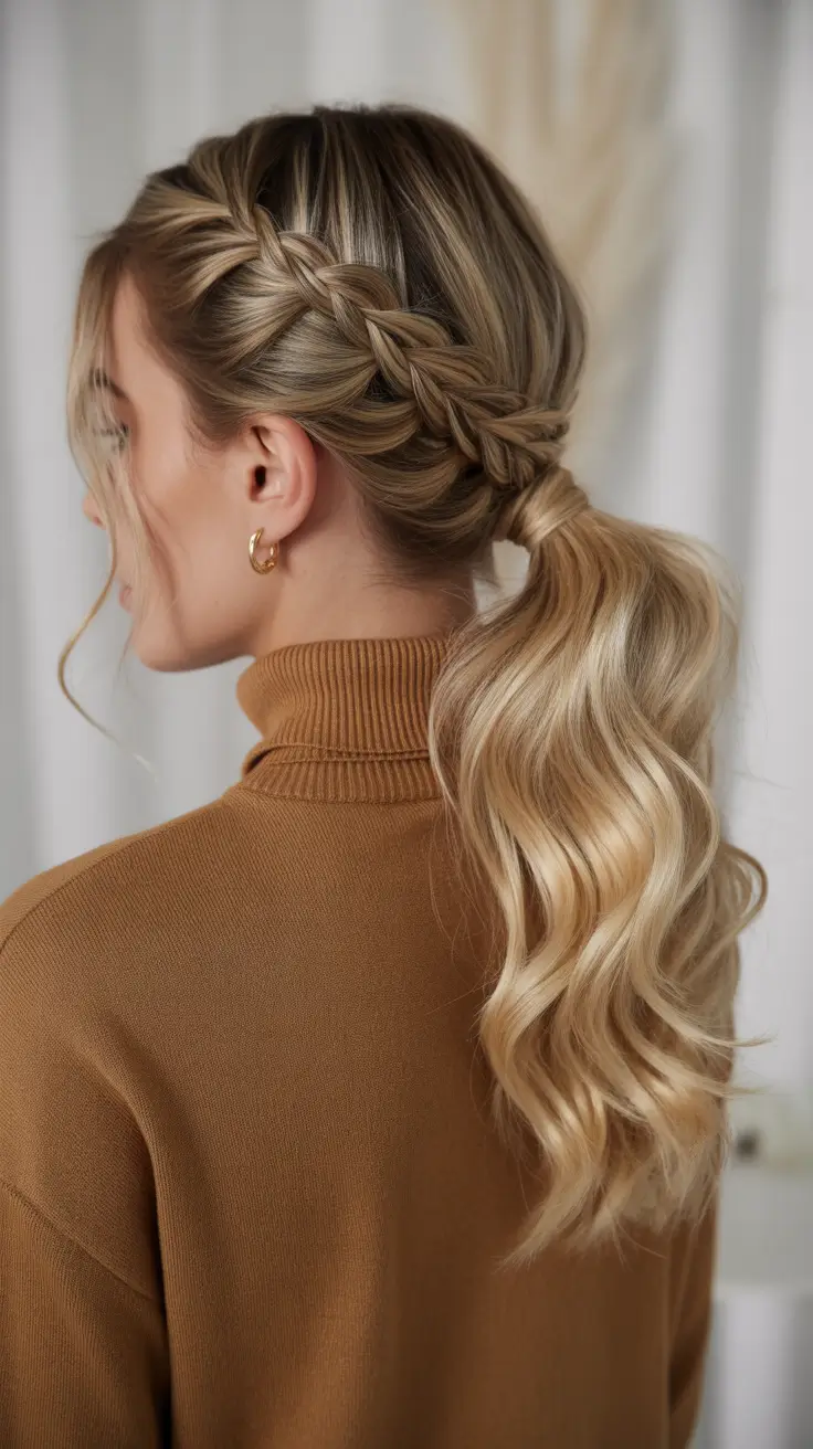 Easy ponytail hairstyles 2026 Braided Side Ponytail With Soft Waves