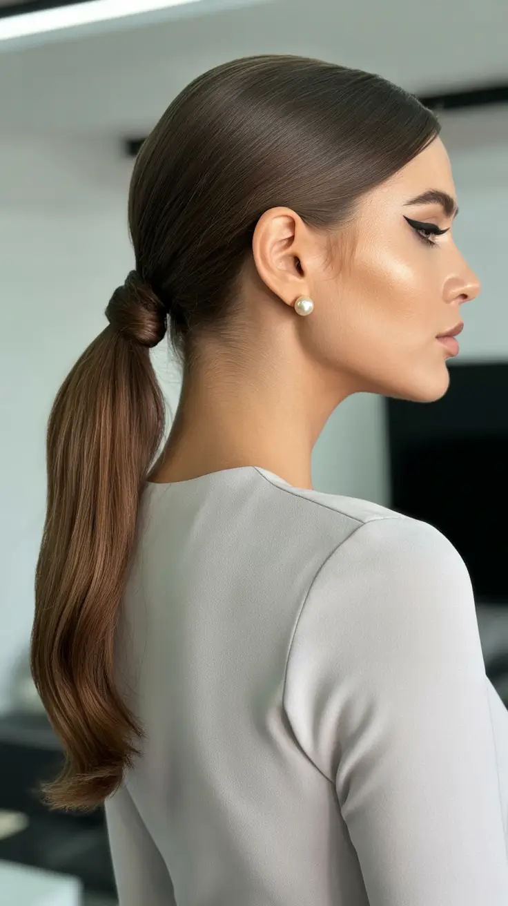 Easy ponytail hairstyles 2026 Wrapped Mid Pony For Modern Formal Days