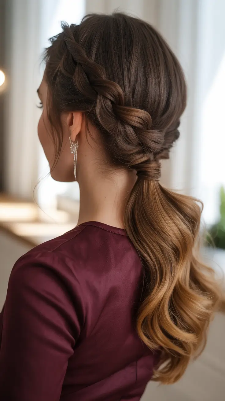 Easy ponytail hairstyles 2026 Braided Crown Ponytail For Special Occasions