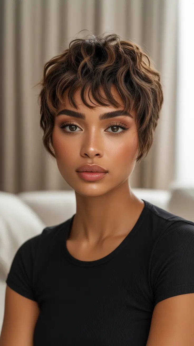 shag haircut - Cropped Curly Shag Pixie