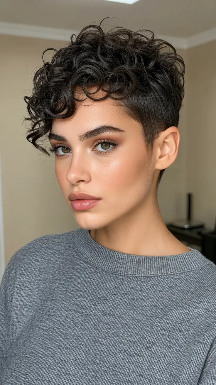 Stylish Short Haircuts 2026 Modern Curly Pixie With Tousled Volume