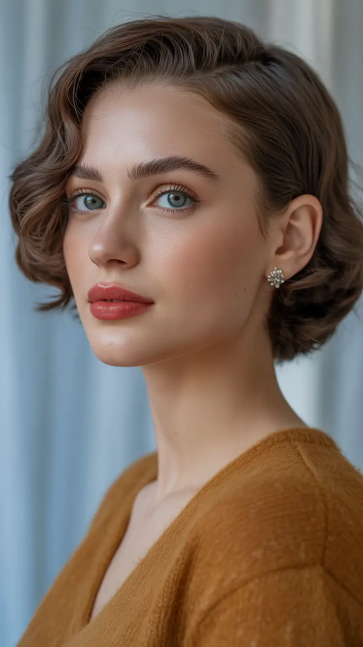Stylish Short Haircuts 2026 - Side Swept Vintage Bob With Gentle Waves