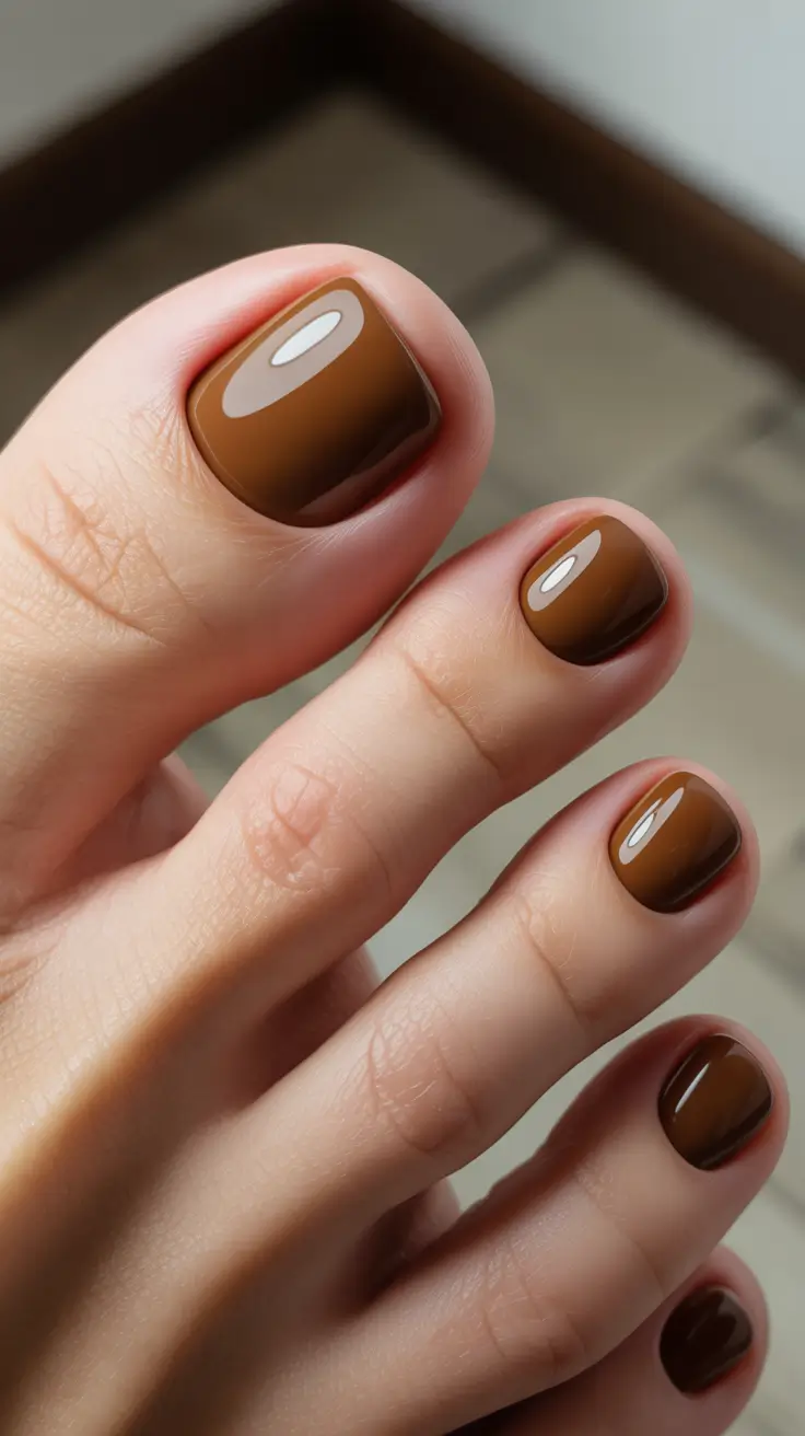toe nail polish colors 2026 - Chocolate Mocha Gloss Pedicure