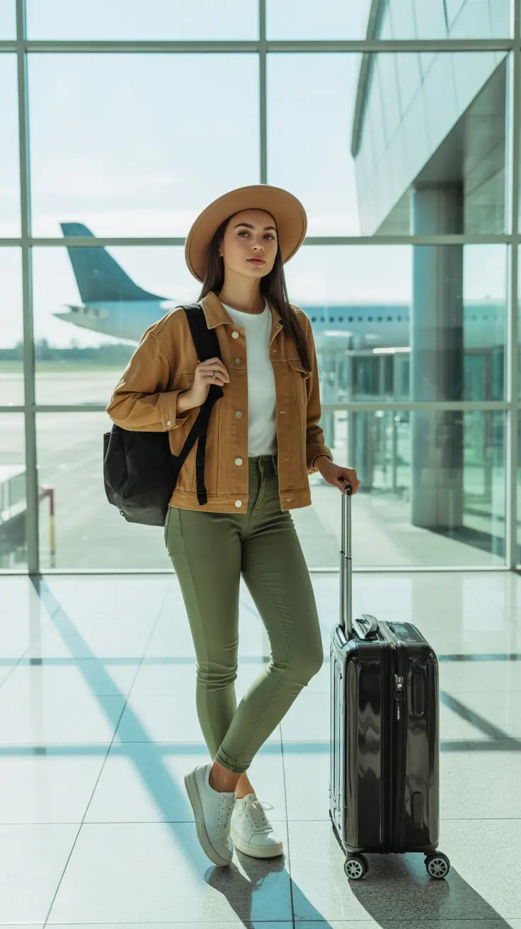 Travel outfit ideas 2026 Safari Chic Basics For Sunny Flights And Soft Landings