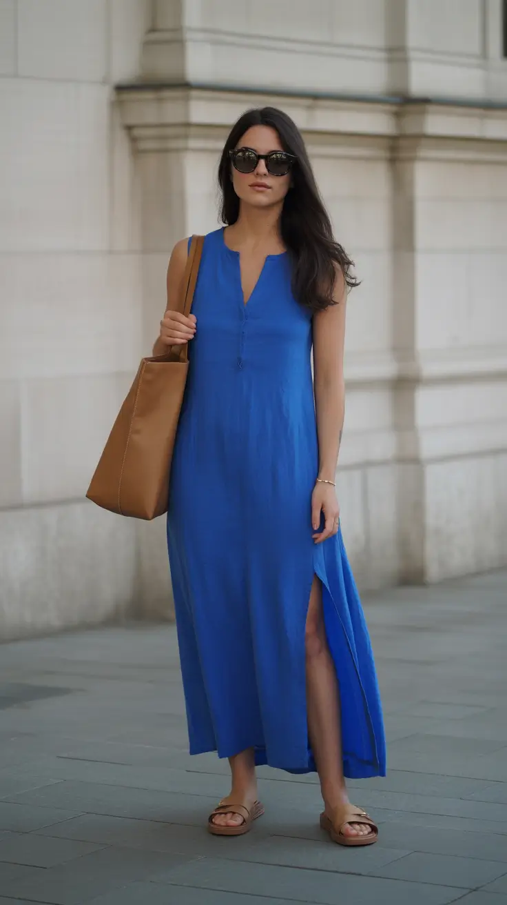 Stylish vacation outfits 2026 - Cobalt Maxi For City Heat And Dinner Plans