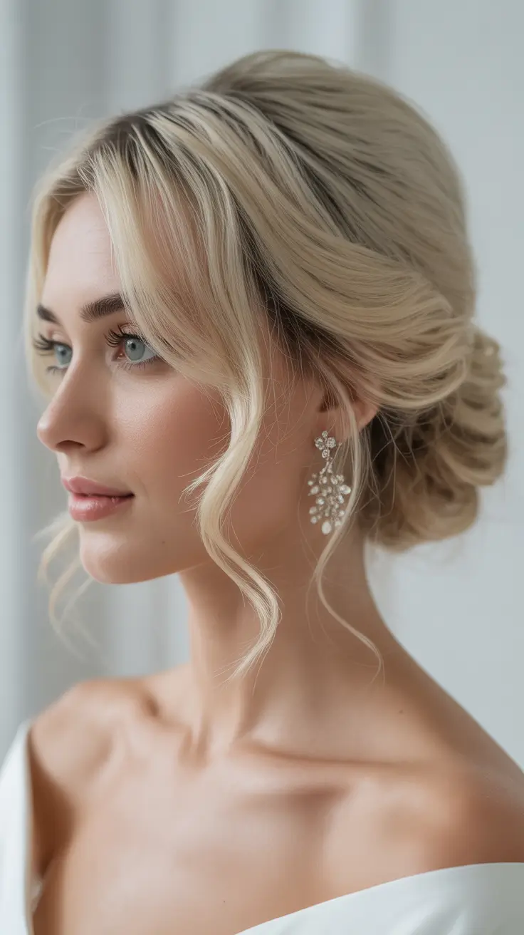 Wedding hair ideas 2026 Soft Low Chignon With Whispery Face Framing