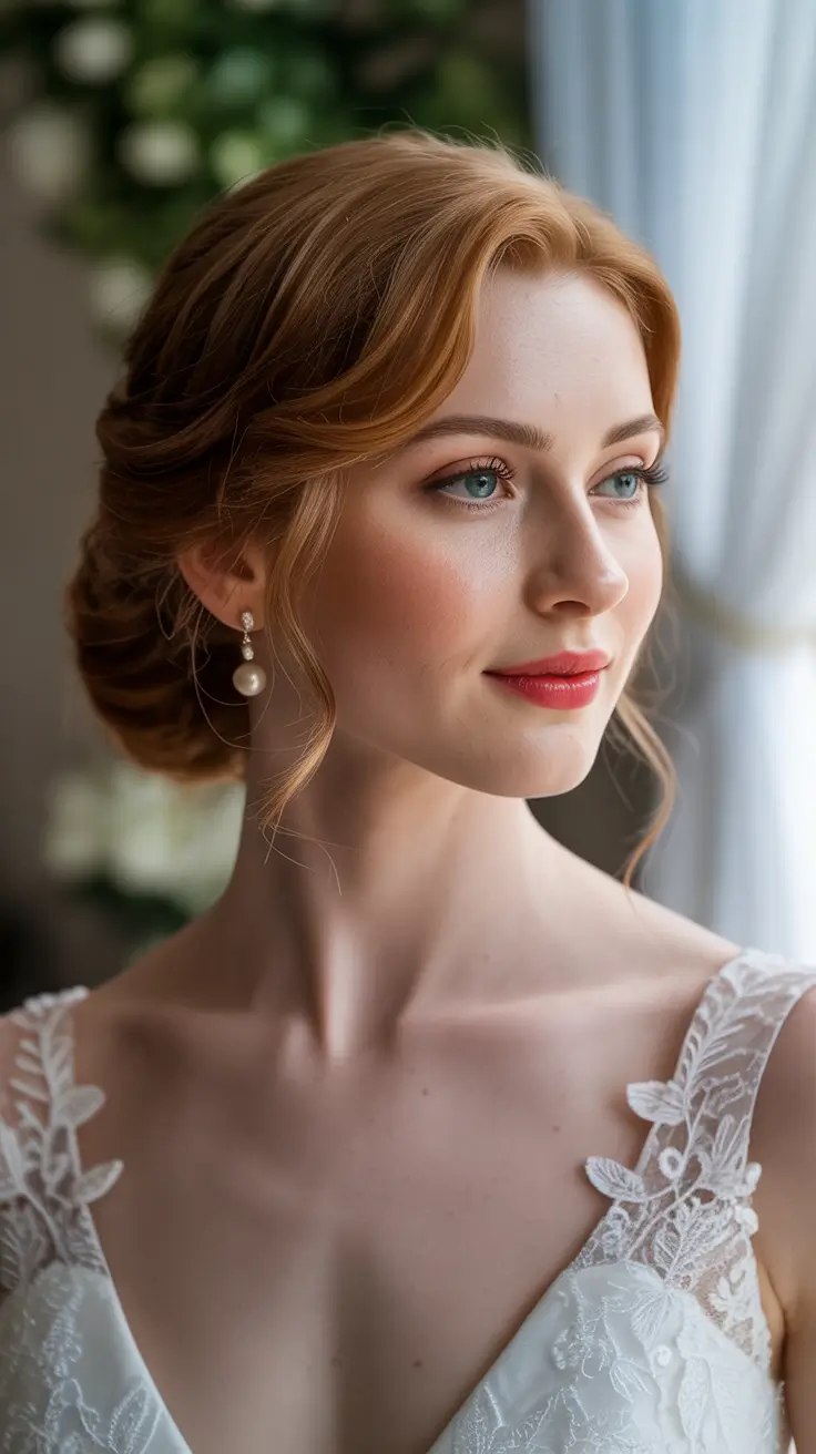 Wedding hair ideas 2026 Low Chignon Elegance With Soft Side Sweep