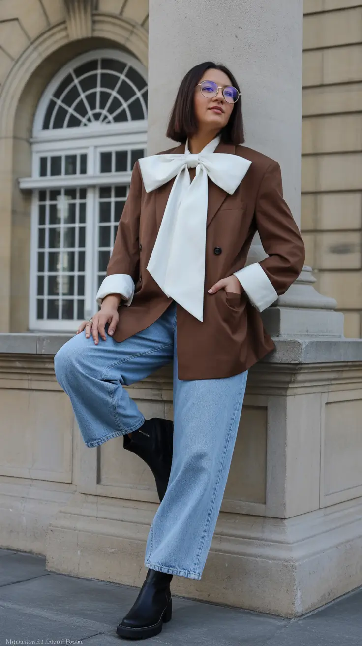 cold spring outfit aesthetic 2026 Relaxed Blazer And Red Sneakers For Everyday Cool