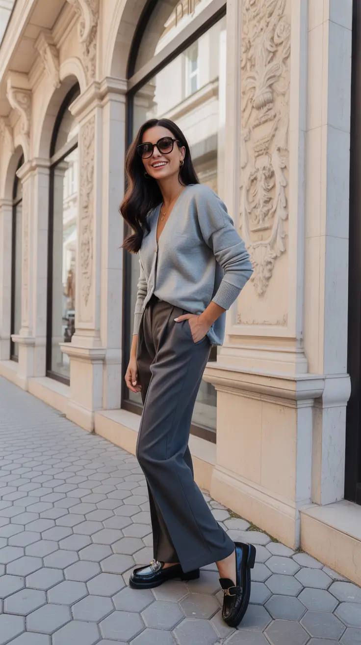 Trendy Every Day Spring Outfits 2026 - Soft Knit And Tailored Trousers For Polished Ease