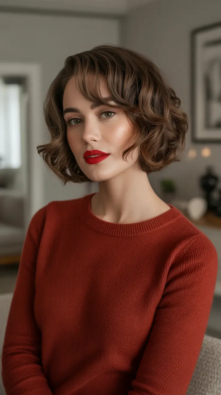 February Haircut Ideas 2026 - Parisian Curly Bob With Vintage Bend