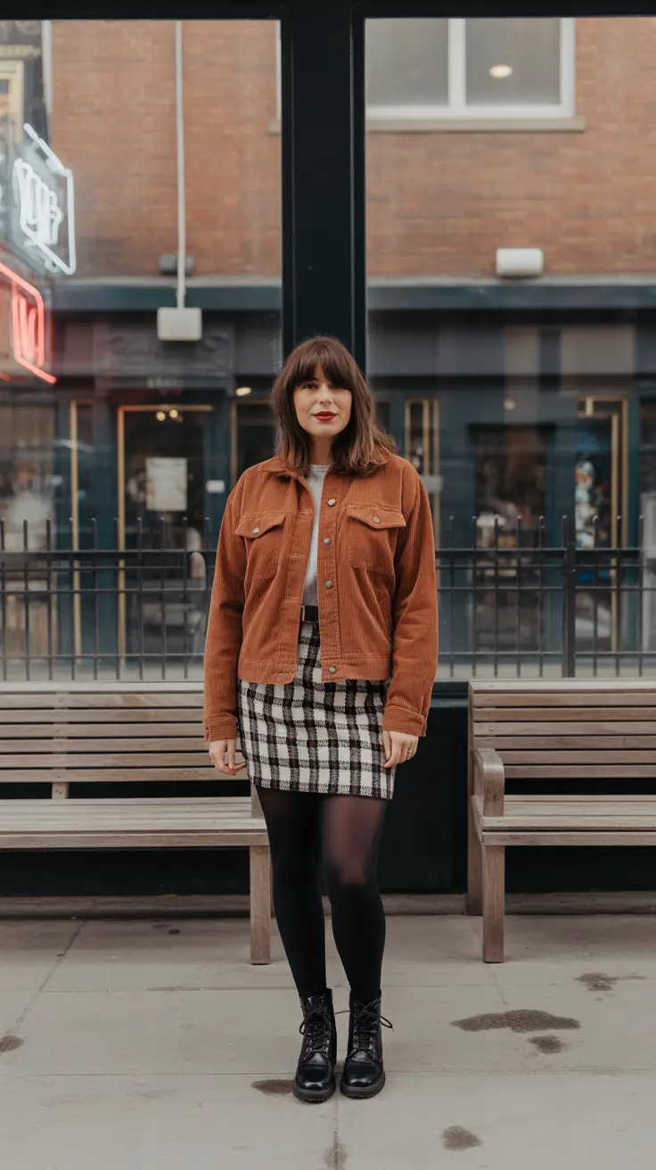 best london spring outfit 2026 - Warm Corduroy And A Mini Skirt Moment