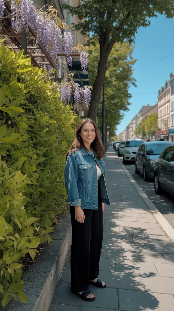 best london spring outfit 2026 - Denim Jacket And Wide Leg Ease For Sunny Walks