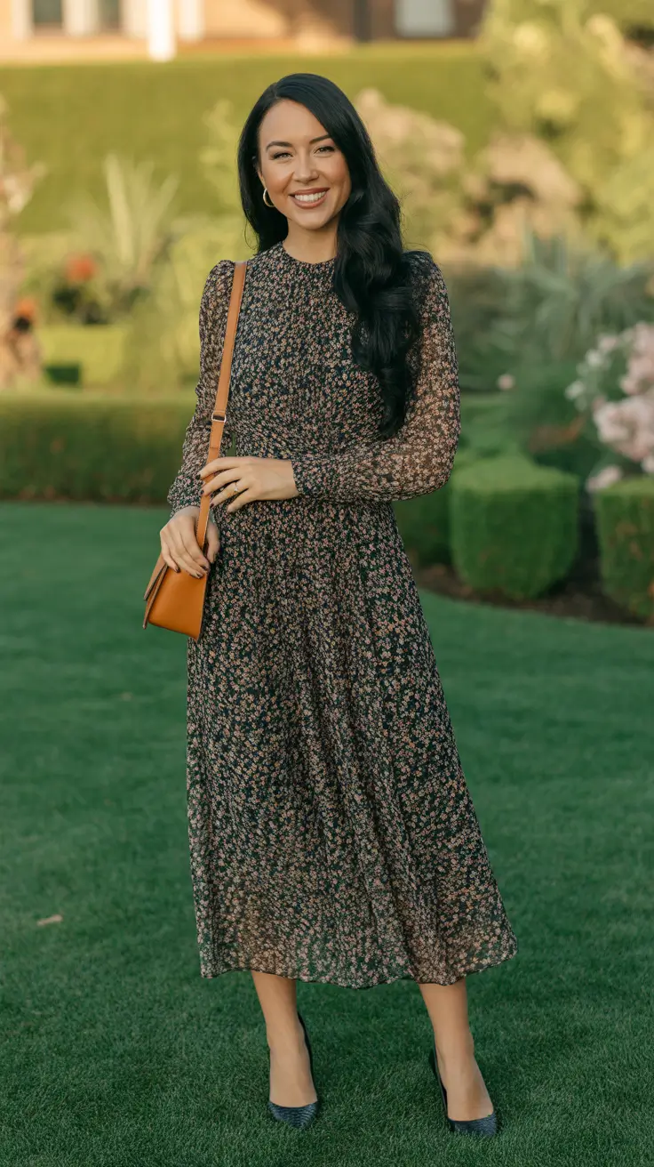 best spring brunch outfit inspo 2026 + Dark Ditsy Florals For An Elevated Garden Brunch